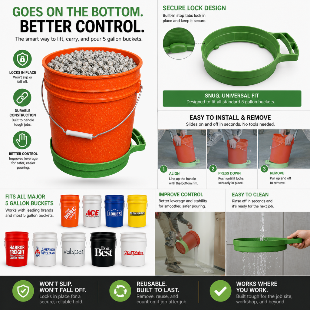 S.L.A.P Handle™ – 5 Gallon Bucket Handle for Easy, Pain-Free Pouring